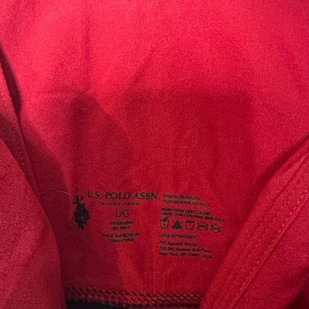 U.S. Polo Assn. Red Sports Bra with Black and White Trim - Picture 2 of 3